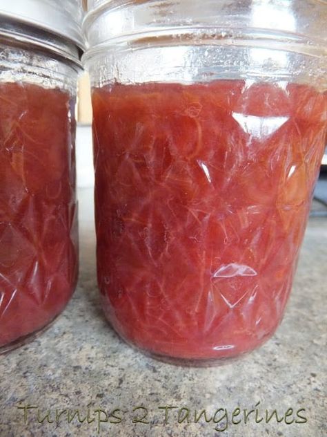 Rhubarb Jelly, Rhubarb Jam Recipes, Jalapeno Jam, Diy Jelly, Canning Jam, Rhubarb Jam, Red Hots, Apple Season, Turnips