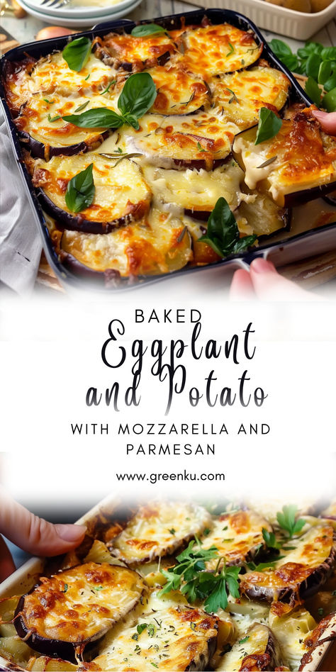 Eggplant Sweet Potato Recipes, Eggplant And Potato Recipes, Eggplant Potato Recipe, Easy Eggplant, Eggplant Zucchini, Potato Bake, Vegetarian Lasagna, Eggplant Dishes, Potato Onion