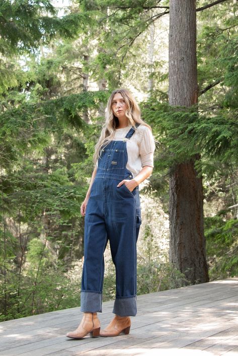 Women In Suspenders, Filson Jacket, Vintage Oshkosh, Handmade Vest, Overalls Fashion, Reference Drawing, Indigo Denim, Bib Overalls, Wool Vest