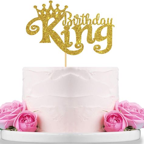 #AD #BIRTHDAY #PARTY #TOPPER #KING Gold Glitter King Birthday Cake Topper for Boy 1st 3rd 10th 16th 18th 20th 21st 25th 29th 30th 40th 50th Birthday, Man Boy Prince Birthday Party Decorations,Happy Birthday Cake Topper King Birthday Cake, Birthday King, Birthday Man, Prince Birthday Party, Dad Birthday Cakes, Birthday Topper, Prince Birthday, Party Topper, King Birthday