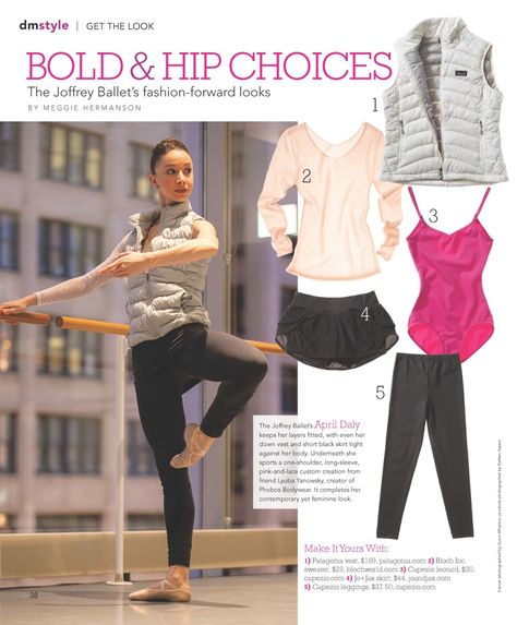 From Dance Magazine--  More ballet fashion, right? Power to the ballerina! Dance Class Outfit, Ballet Inspired Fashion, Joffrey Ballet, Ballet Practice, Ballet Wear, Class Outfits, Contemporary Dance Costumes, Dance Magazine, Ballet Teacher