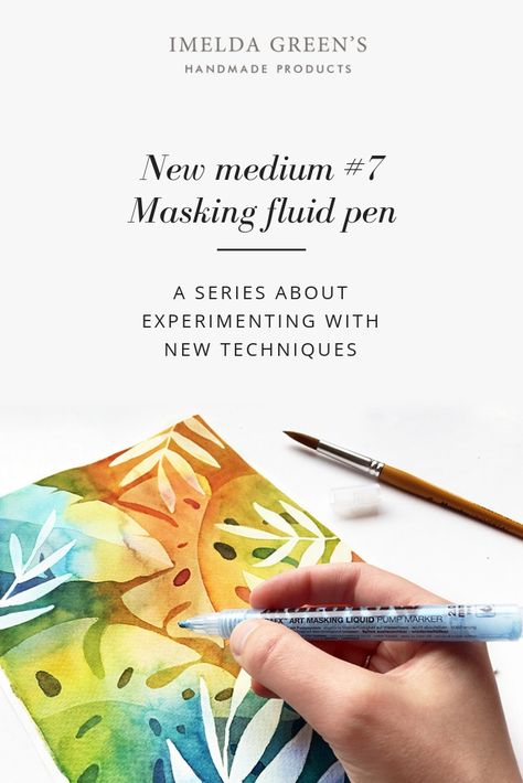 Masking fluid | Molotow masking pen | watercolor technique Masking Fluid Art Ideas, Watercolour Masking Fluid Ideas, Masking Fluid Ideas, Masking Fluid Watercolor Ideas, Masking Fluid Watercolor, Negative Watercolor, Watercolour Techniques, The Joy Of Painting, Learn Watercolor