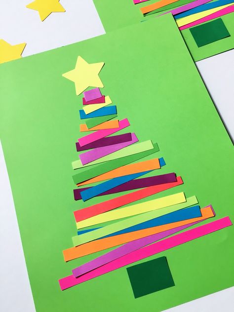 December Crafts, Preschool Christmas Crafts, Christmas Cards Kids, Render Image, Christmas Arts And Crafts, Christmas Tree Art, Christmas Paper Crafts, Paper Christmas Tree, Christmas Tree Crafts