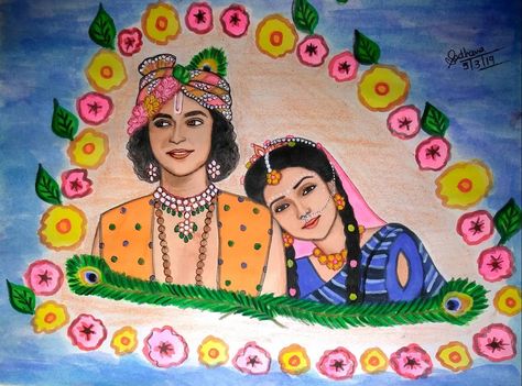 Lords Drawing, Krishna Drawing Pencil Easy, Radha Krishna Drawing Pencil Easy, Krishna Drawing Pencil, Radhakrishna Painting, Radha Krishna Drawing, Radhe Rani, Journal Painting, Radha Ji