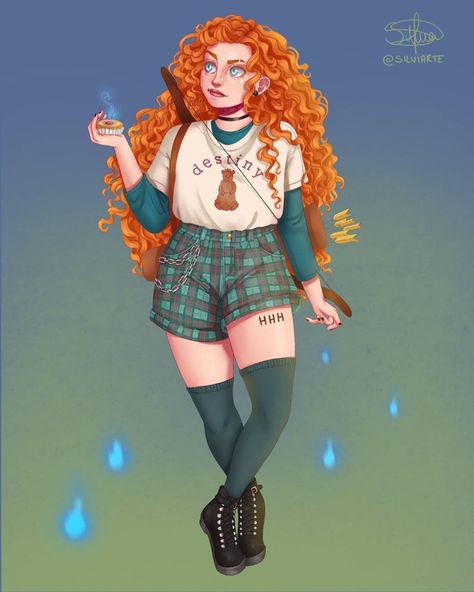 Silvia's art 🧚🏻‍♀️ on Instagram: “My take on Merida from Brave, click the link on my bio for the speedpaint! 💕 Swipe for @maripapeles take on her, and remember to click the…” Modern Merida, Merida From Brave, Pixar Animated Movies, Disney Princess Challenge, Naomi Lord, Modern Day Disney, Disney Royalty, Disney Modern, Royalty Art