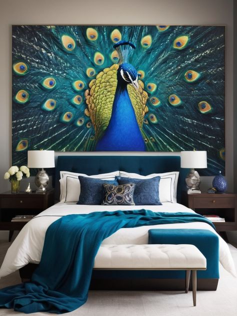 15 Stunning Peacock Blue Bedroom Ideas for a Dreamy Look - Homezille Peacock Blue Bedroom, Blue Bedroom Ideas, Blue Bedroom, Peacock Blue, Bedroom Ideas, Bedroom, Blue