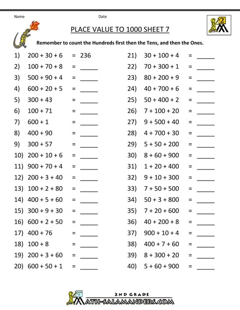 activities place value | Place Value to 1000 Sheet 7 Sheet 7 Answers Mental Maths Worksheets, Maths Worksheet, Mental Maths, Place Value Worksheets, Math Addition Worksheets, Math Sheets, Mathematics Worksheets, Maths Worksheets, Math Place Value