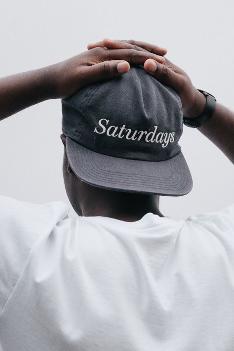 Saturdays Nyc, Shirt Design Inspiration, Clothing Photography, Cap Design, Model Poses, Photography Inspiration, A Man, Clothing Brand, Portrait Photography