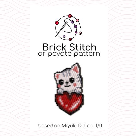 Heart Brick Stitch, Miyuki Beads Pattern, Diy Seed Bead Earrings, Seed Bead Crafts, Crafty Fox, Stitch Jewelry, Miyuki Delica Beads, Pendant Keychain, Design Palette