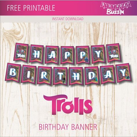 Decorating a venue for a Trolls party? We’ve made this FREE printable Trolls Birthday Banner template for you to use to make your own banner for your little one’s big day. The banner templates include all the letters needed to spell out the words “Happy Birthday”. There is one letter to an A4 piece of … Trolls Birthday Party Printables Free, Happy Birthday Banner Printable Free, Make Your Own Banner, Happy Birthday Banner Printable, Birthday Banner Template, Trolls Birthday Party, Troll Party, Birthday Party Printables, 9th Birthday Parties