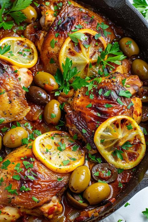 Spain Chicken Recipes, Chicken Middle Eastern, Turkey One Pot Meals, Moroccan Grilled Chicken, Moroccan Main Dish, Chicken Quarter Marinade, Whole Food Chicken Recipes, African Cooking Recipes, Moroccan Chicken Thighs