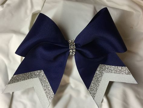 Chevy Tattoo, Cheer Games, Navy Blue Hair, Cheerleading Bow, Cheer Hair Bows, Blue Cheer, Blue Hair Bows, Cheerleading Bows, Cheer Stuff