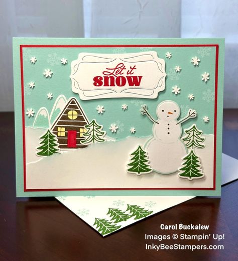 Stampin’ Up! Snowy Wonder Winter Card Snowflake Images, Stampin Up Project, Stampin Up Christmas Cards, Christmas Labels, Stampin Up Christmas, Designer Series Paper, Su Cards, Christmas Cards To Make, Card Kits