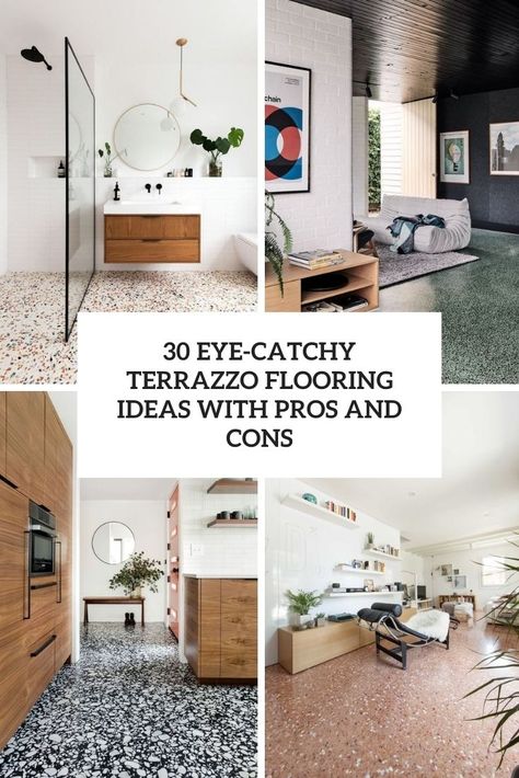 Terrazzo Tile Kitchen Floor, Terrazzo Flooring Living Room, Green Terrazzo Floor, Dark Floor Living Room, Dark Stained Cabinets, Terrazo Flooring, Concrete Floors Living Room, Terazzo Floor, Terrazzo And Wood