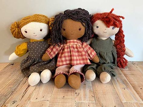 Wee Wonderfuls, Yarn Wig, Diy Rag Dolls, Fabric Doll Pattern, Doll Patterns Free, Rag Doll Pattern, Doll Sewing, Doll Sewing Patterns, Peg Doll