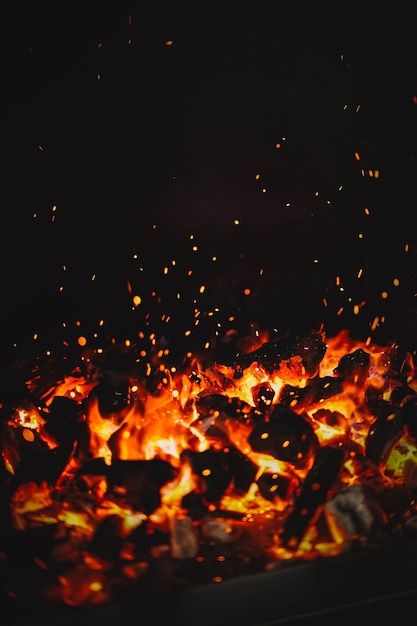 Image of burning coals in a restaurant g... | Premium Photo #Freepik #photo #charcoal-grill #grill-fire #grill-background #bbq-background Bbq Pictures Image, Fire Image Background, Grill Aesthetics, Restaurant Wallpapers, Bbq Wallpaper, Bbq Background, Grill Pictures, Food Photo Background, Grill Background