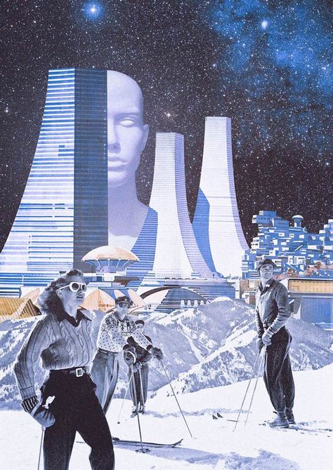 Retro-Futuristic Digital Collages by Khan Nova – Fubiz Media Digital Collages, Futuristic Aesthetic, Surreal Collage, Magazine Collage, Architecture Collage, Futuristic Art, Retro Futuristic, Collage Artists, World Of Interiors