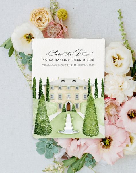 Lake Como Wedding Invitations Villa Balbiano  Watercolor Types Of Font, Save The Date Wedding Invitations, Watercolor Wedding Invitation Suite, Watercolour Wedding Stationery, Como Wedding, Lake Como Wedding, Lake Como Italy, Como Italy, Watercolor Wedding Invitations