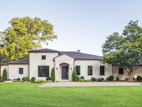 Before + After: Ranch Reimagined - Southern Home Magazine Spanish Style Mansion, Southern Home Magazine, Ranch Makeover, Ranch Renovation, Land Ideas, Mexican House, House Before And After, Ranch Remodel, Mediterranean Home Decor