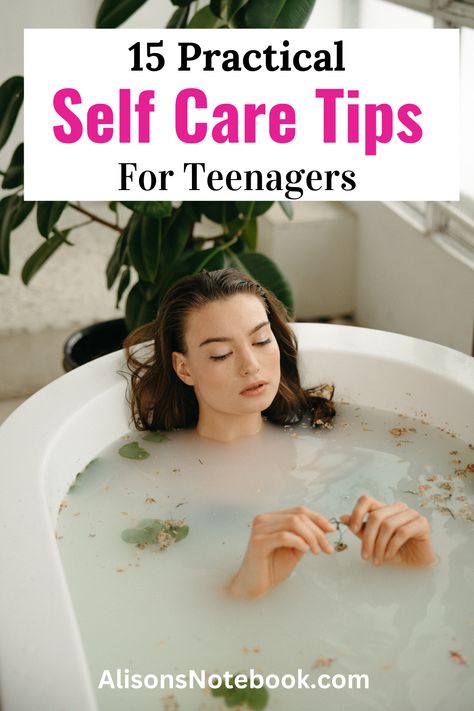 Are you a teenager looking to nurture your well-being and thrive in adolescence? Discover 15 essential self-care tips designed specifically for teens. Alison's Notebook presents a comprehensive guide to self-care ideas, tips, routines, inspiration, and different types of self-care. Take charge of your mental and physical health with actionable strategies that promote self-love and resilience. Grab your FREE self-care checklist now and start thriving in your teenage years. Teenage Mental Health, Teenage Self Care, Self Care Checklist For Teenagers, Teen Self Care, Mood Dysregulation, Challenge For Teens, Tips For Teens, Mental Health Activities