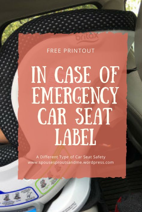 FREE PRINTOUT. ICE Car Seat Label. Car Seat Requirements, Car Seat Age Guide, Car Seat Emergency Info, Car Seat Safety Winter, Car Seat Safety Facts, Safest Car Seat Infants, Ice Car, Carseat Safety, Safety 1st