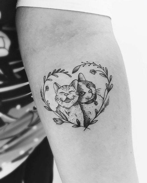 Cute Cat Tattoo, Cat Tattoos, Wolf Tattoo Design, Cat Tattoo Designs, E Tattoo, Tattoos Designs, Little Tattoos, Trendy Tattoos, Dog Tattoos