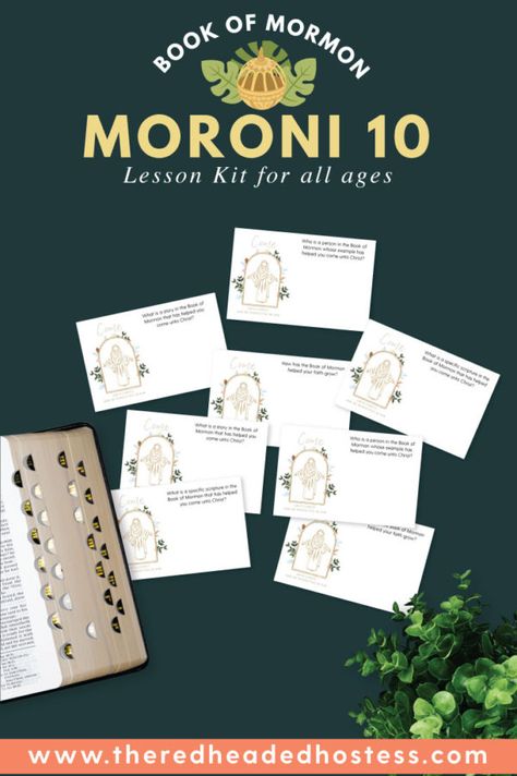 Moroni 10 Come, Follow Me study and activity pages for all ages. LDS family scripture study helps. Coincides with the manual from the Church of Jesus Christ of Latter-day Saints. Each lesson kit includes study guide pages, coloring pages, illustrated bedtime stories, scripture marking guide, scripture glue-ins, doctrinal quizzes, and much more. Scripture Marking, Family Scripture Study, The Red Headed Hostess, Family Scripture, Scripture Art Print, Christmas Crafts For Toddlers, Activity Pages, Study Help, The Book Of Mormon