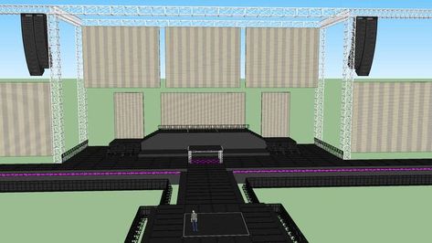 Concert Layout, Bloxburg Layout, Concert Stage Design, Lightroom Editing Tutorials, Stage Set Design, Concert Stage, Minecraft Building, Hi-fi, Lightroom Editing