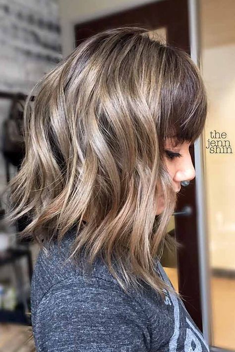 Wavy Angled Lob With Bangs #longbob #bobhaircut #haircuts #bangs #angledbob Angled Lob With Bangs, Haircuts Bangs, Angled Lob, Long Angled Bob, Lob With Bangs, Angled Bob Haircuts, Bangs Hairstyle, Asymmetrical Bob Haircuts, Angled Bob Hairstyles