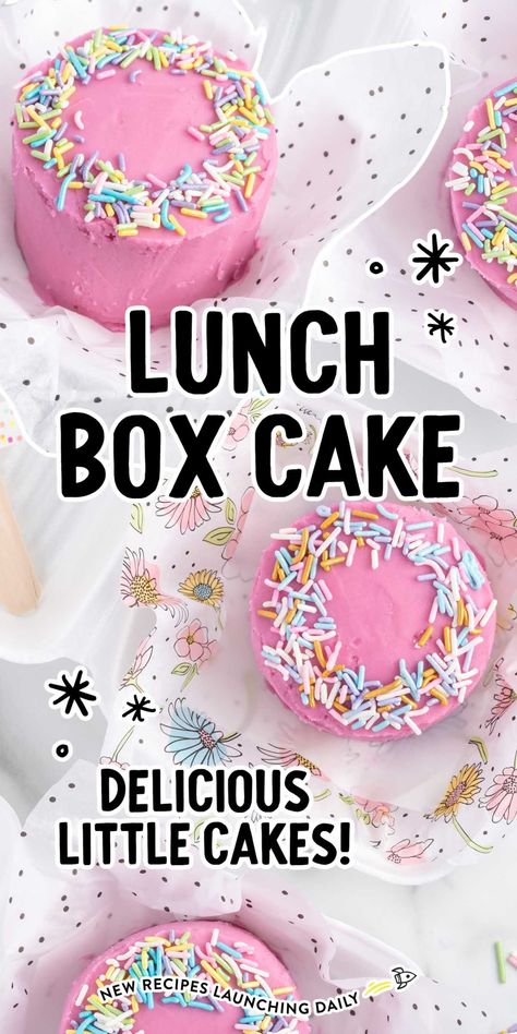 Lunchbox Cake Tutorial, Lunchbox Cakes Recipe, Easy Desserts To Make And Sell, Bento Box Cakes Ideas, Bento Cake Recipes Easy, How To Make Mini Cakes, Mini Birthday Cake Ideas For Her, Lunch Box Cake Recipe, Lunchbox Cake Ideas