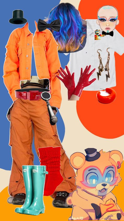 Glamrock Freddy, fnaf, clothes Simple Cosplay Ideas, Freddy Costume, Fnaf Costume, Fnaf Crafts, Glamrock Freddy, Easy Cosplay, Fnaf Freddy, Fnaf Movie, Just Don