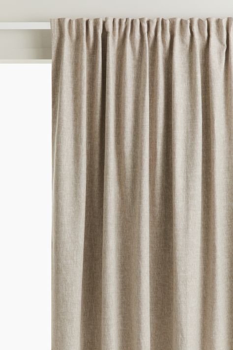 2-pack Blackout Curtain Panels - Light taupe - Home All | H&M CA Dusty Pink Curtains, Transitional Window Treatments, Bedroom Blackout Curtains, Taupe Curtains, Black Out Curtains, Drapery Hooks, Neutral Curtains, Ivory Curtains, Cream Curtains