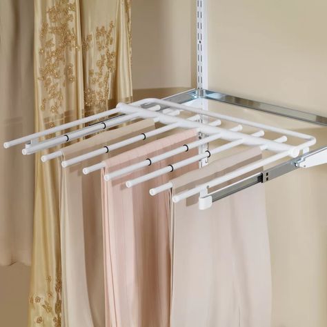 Pants Organization, Closet Planning, Metal Clothes Rack, White Closet, Pants Rack, Reach In Closet, Closet Remodel, Closet Accessories, Budget Planer