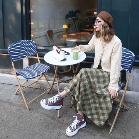 First matcha date of September 🍵💚 Also this Diet Pepsi song has been stuck in my head for days, I’m not even a pop girlie it’s so catchy (edm for life)🎵🪩 Knit top & plaid skirt @chicwish #chicwishstyle . . Early fall outfit inspo, transitional outfit, midi plaid skirt, neutral style outfit ideas, Vancouver fashion blogger, brown outfit inspo, Pinterest girl aesthetic, modeblogger, Gastown Vancouver, scandi fashion Plaid Midi Skirt Outfit, Midi Plaid Skirt, Matcha Date, Pinterest Girl Aesthetic, Gastown Vancouver, Scandi Fashion, Plaid Midi Skirt, Diet Pepsi, Vancouver Fashion