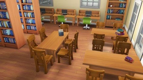 Laboratory Art, Pool Changing Rooms, Sims 4 Free Mods, Library Classroom, Gym Pool, Principals Office, High School Library, Room Gym, The Sims 4 Packs