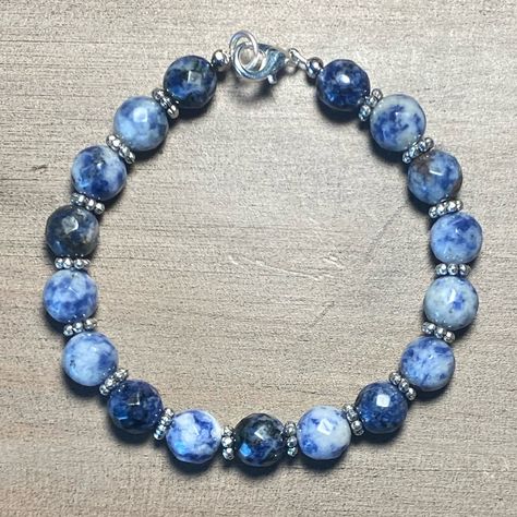 Brand New Handmade Artisan Bracelet Is Comprised Of 8mm Sodalite Stones And Nickel Free Silver Tone Accents And Hardware. Beautiful. Length Is 7.25 Inches. Very Well Made With Quality Products. Sodalite Jewelry, Crystal Cuff Bracelet, Starfish Bracelet, Biker Jewelry, Artisan Bracelets, Swarovski Bracelet, Labradorite Bracelet, Shell Bracelet, Gemstone Beaded Bracelets