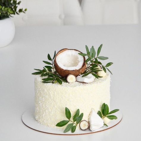 Tropical Island Cake, Rafaelo Cake, Coconut Cake Decoration, Tropical Birthday Cake, Hawaii Cake, Tropical Wedding Cake, Hawaiian Cake, Island Cake, Dinosaur Birthday Cakes