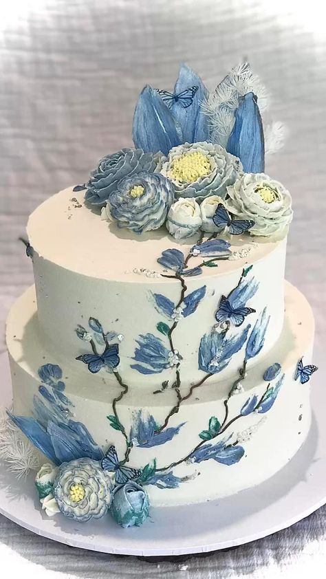 Forest Theme Cakes, Aqua Cake, Debut Cake, Teal Cake, Beach Birthday Cake, Floral Cake Design, 15th Birthday Cakes, Tiered Cakes Birthday, Single Tier Cake