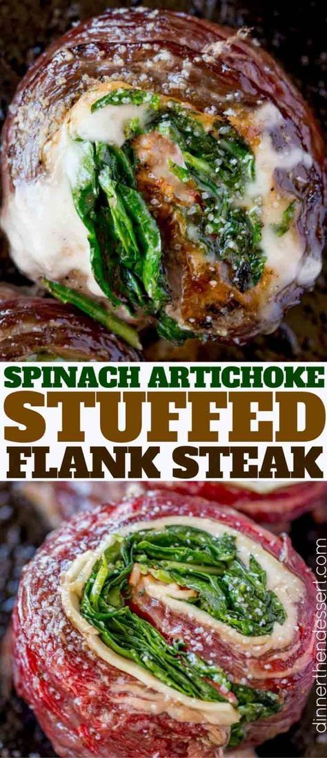 Flak Steak Recipes, Stuffed Skirt Steak, Fajita Roll Ups, Stuffed Flank Steak, Artichoke Stuffed, Seared Salmon Recipes, Skirt Steak Recipes, Flank Steak Recipes, Beef Dinners