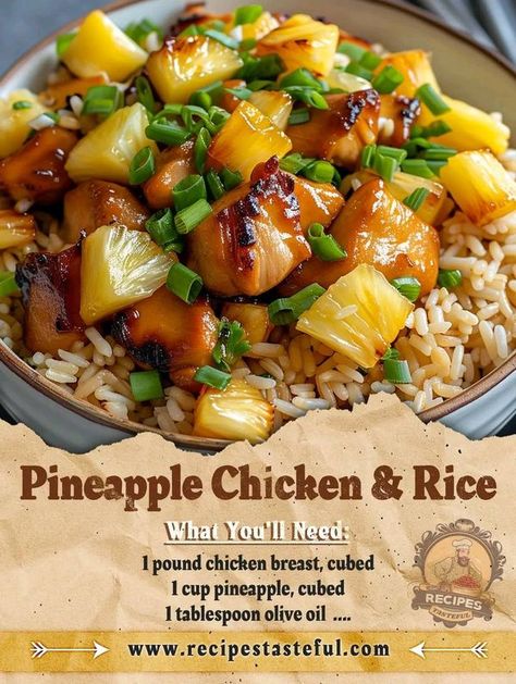 Chicken Rice Pineapple Casserole, Chinese Chicken And Pineapple Recipes, Pineapple Chicken With Rice, Pineapple Chicken And Rice Bowl, Chicken Rice Pineapple Recipes, Pineapple Chicken And Rice Recipe, Easy Pineapple Chicken And Rice, Chicken And Jasmine Rice Recipes, Chicken And Pineapple Recipes