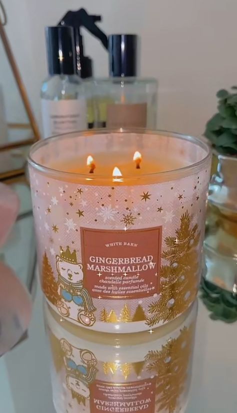 Candle aesthetic Chritmas Candles, Candles Christmas, Aesthetic Christmas Candles, Winter Candles, Christmas Candle Scents, Christmas Candles Aesthetic, Bath And Body Works Candles Aesthetic, Candle Flavors, Candle Aesthetic Bath And Body Works