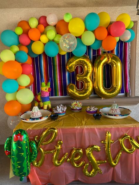 Taco Themed 30th Birthday Party, 30th Birthday Ideas For Twins, Fiesta Theme Birthday Party Adults, 30th Birthday Taco Theme, Taco About 30 Birthday Party, 60th Fiesta Birthday Party, 30th Birthday Mexican Theme, Adios To My 30s Party, Adios 20s Party