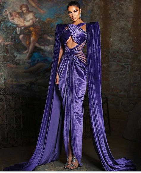 Royalty Outfits, Velvet Ball Gown, Purple Royalty, Purple Cape, Beauty Pageant Dresses, Hall Of Mirrors, Pageant Dress, Glam Dresses, Long Gown