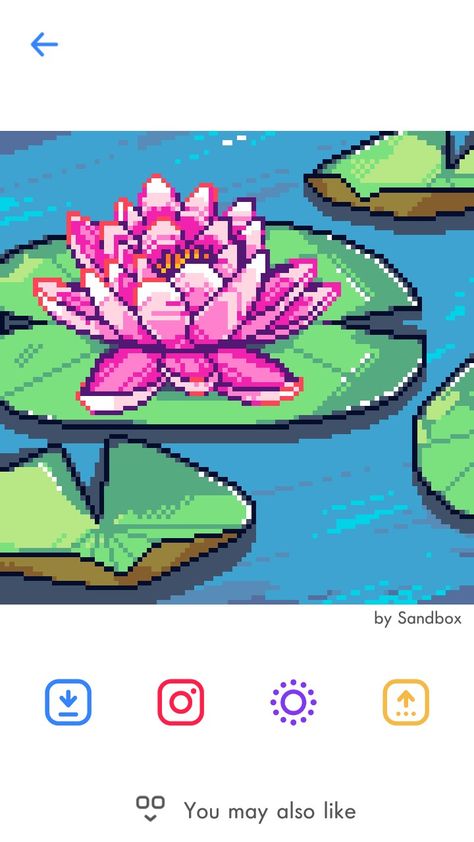 Sandbox Colouring App Lotus Pixel Art, Lily Pixel Art, Coloring Apps, Sandbox, Water Lily, Pixel Art, Phone Wallpaper, Lily, Map