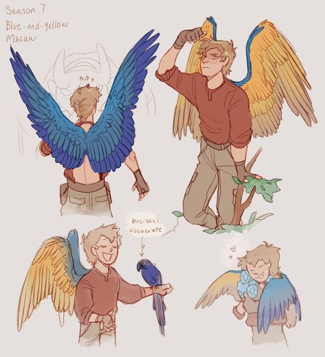 Grian Fanart Wings, Grian Fanart, Hermitcraft Fanart, 3rd Life, Hermit Craft, Winged People, Bird People, Life Series, Double Life