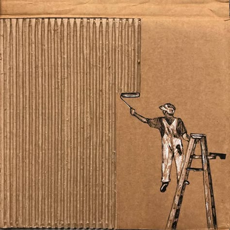 Corrugated Cardboard Art, Cardboard Creations, Mixed Media Art Projects, Cardboard Painting, Communication Art, Cardboard Art, High School Art, Corrugated Cardboard, Freelance Graphic Design