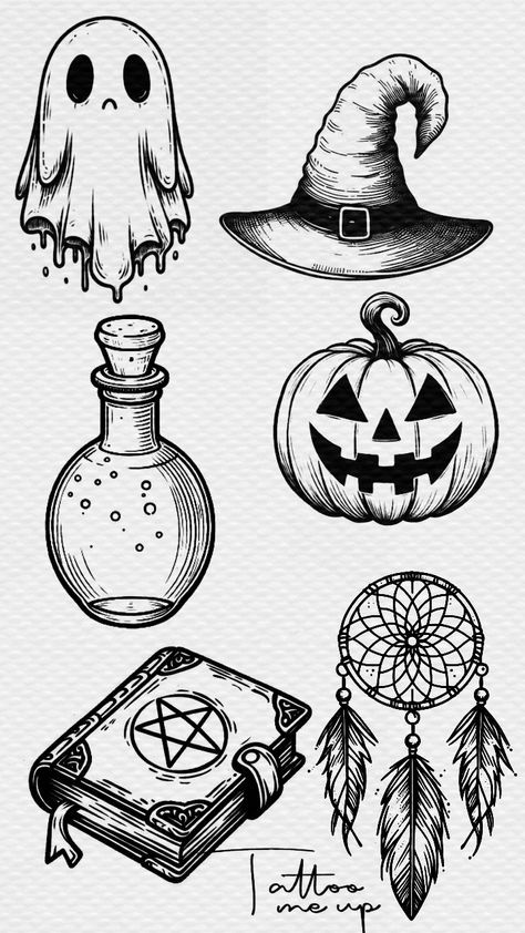 Jack O Lantern Tattoo Black And White, How To Draw Potions, Flash Tattoo Designs Halloween, Halloween Tattoo Pumpkin, Vampire Coffin Tattoo, Potion Bottle Sketch, Jack O Lantern Tattoo Design, Cute Pumpkin Tattoo Ideas, Lantern Line Art