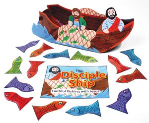 The Disciple Ship Product/Goods : Creative Communications - Protestant Fisherman Craft, Catholic Kids Activities, Bible Activities For Kids, Bible Stories For Kids, Vbs Crafts, Childrens Bible, Fish Crafts, Catholic Kids, Bible Activities