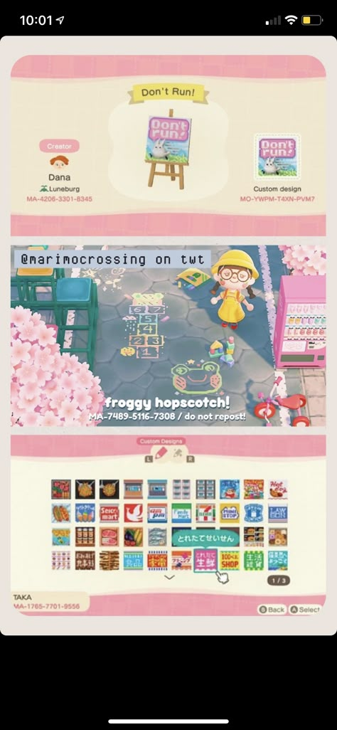 Acnh Hopscotch Code, Acnh Hopscotch, Kidcore Animal Crossing Builds, Island Flags Acnh, Acnh Island Flag Design Code, Acnh Paths Designs Kidcore, Kidcore Design Codes, Acnh Kidcore Builds, Kidcore Flag Acnh