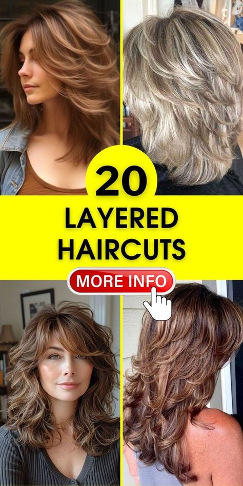 Layered haircuts aren't just about adding volume; they're about crafting a hairstyle that complements your hair length and texture. Short hair gains a playful edge, while medium hair benefits from added depth. Long hair gets a breezy refresh, ideal for those who love a soft, wavy look or a sleek, straight hair appearance. Long Straight Hair With Short Layers, Choppy Layers Straight Hair, Medium Hair Wavy, Baylage Hair, Wavy Layers, Global Hair, Hair Layered, Hair Mistakes, A Hairstyle